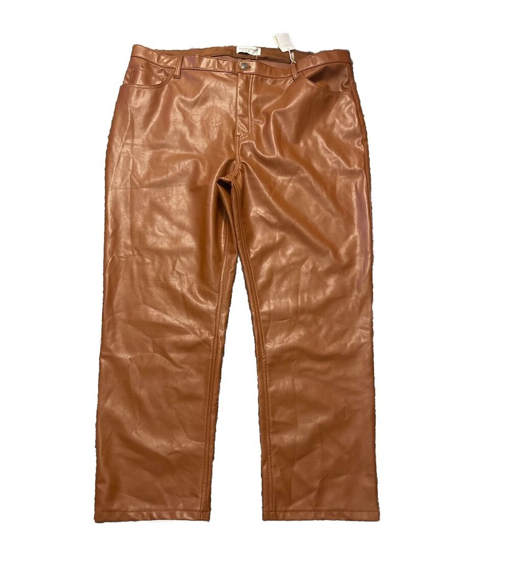Abercrombie & Fitch The Skinny Ultra High Rise Vegan Leather 90s 36/22R NWT